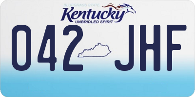 KY license plate 042JHF