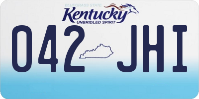 KY license plate 042JHI
