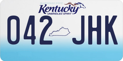 KY license plate 042JHK