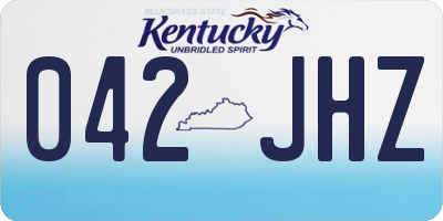 KY license plate 042JHZ