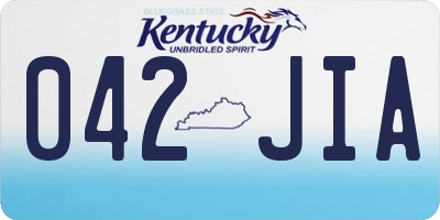 KY license plate 042JIA