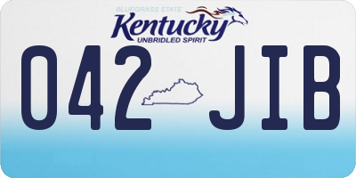 KY license plate 042JIB
