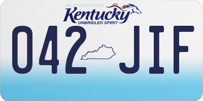 KY license plate 042JIF