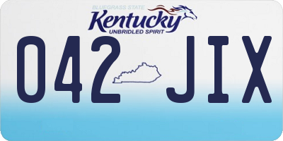 KY license plate 042JIX