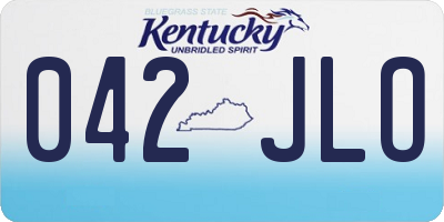 KY license plate 042JLO