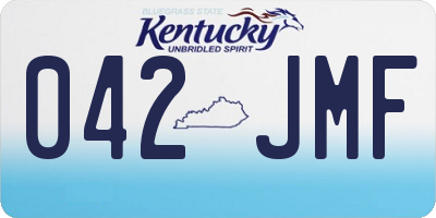 KY license plate 042JMF