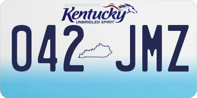 KY license plate 042JMZ