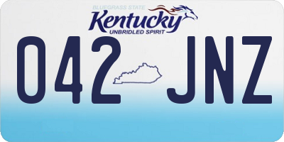 KY license plate 042JNZ