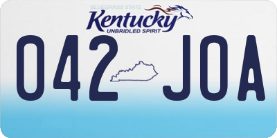 KY license plate 042JOA