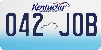 KY license plate 042JOB