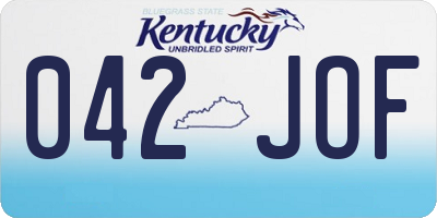 KY license plate 042JOF