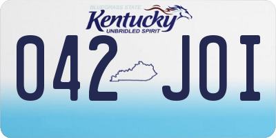 KY license plate 042JOI
