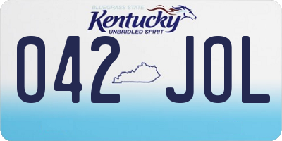KY license plate 042JOL