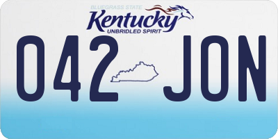 KY license plate 042JON