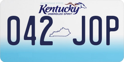 KY license plate 042JOP