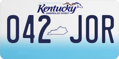 KY license plate 042JOR
