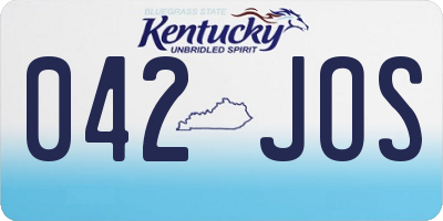KY license plate 042JOS