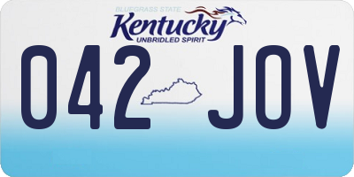 KY license plate 042JOV
