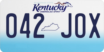 KY license plate 042JOX