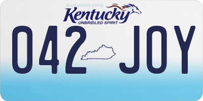 KY license plate 042JOY