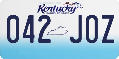 KY license plate 042JOZ
