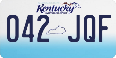 KY license plate 042JQF