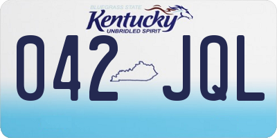 KY license plate 042JQL