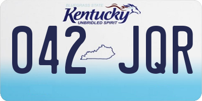 KY license plate 042JQR