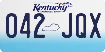 KY license plate 042JQX