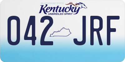 KY license plate 042JRF