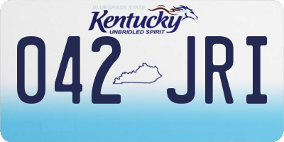 KY license plate 042JRI