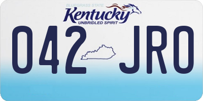 KY license plate 042JRO