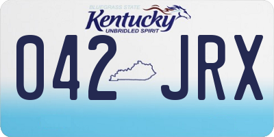 KY license plate 042JRX
