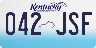 KY license plate 042JSF