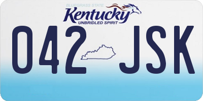 KY license plate 042JSK