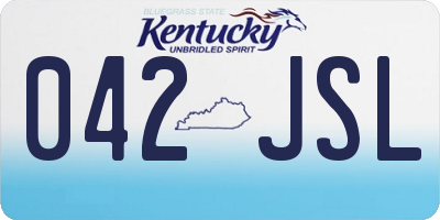 KY license plate 042JSL