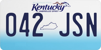 KY license plate 042JSN