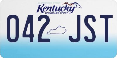 KY license plate 042JST