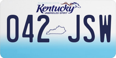 KY license plate 042JSW