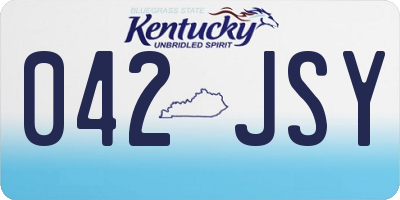 KY license plate 042JSY