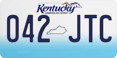 KY license plate 042JTC