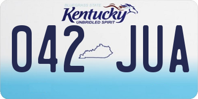 KY license plate 042JUA