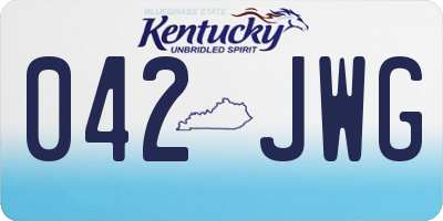 KY license plate 042JWG