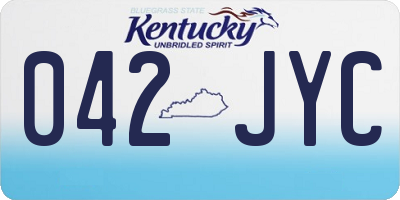 KY license plate 042JYC