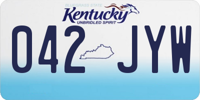 KY license plate 042JYW