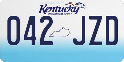 KY license plate 042JZD