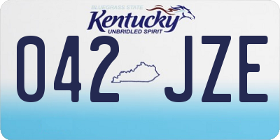KY license plate 042JZE