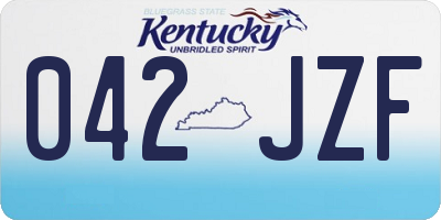 KY license plate 042JZF