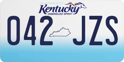 KY license plate 042JZS