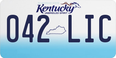 KY license plate 042LIC